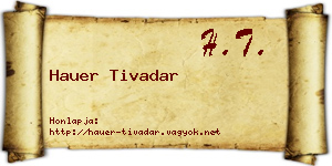 Hauer Tivadar névjegykártya